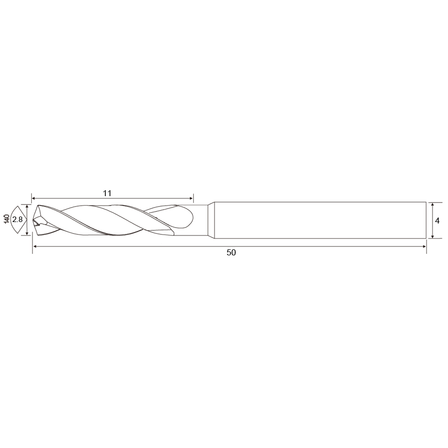 DR3D-028 2.8х11x4х50 TiSiN сверло твердосплавное Geefun - фотография 2 Фото 2: DR3D-028 2.8х11x4х50 TiSiN сверло твердосплавное Geefun