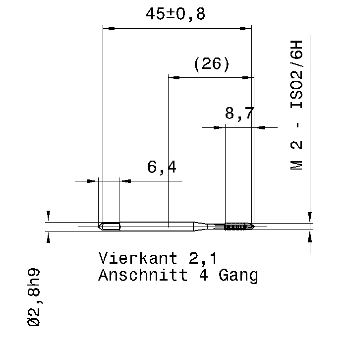 Фото 2: Метчик машинный M2x0.4 1914 2.000