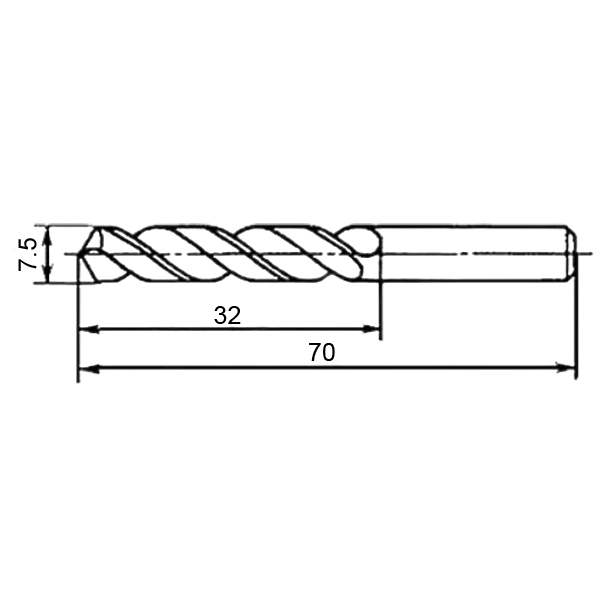 Фото 2: 7.5х32х70мм cверло цельное твердосплавное (pz)