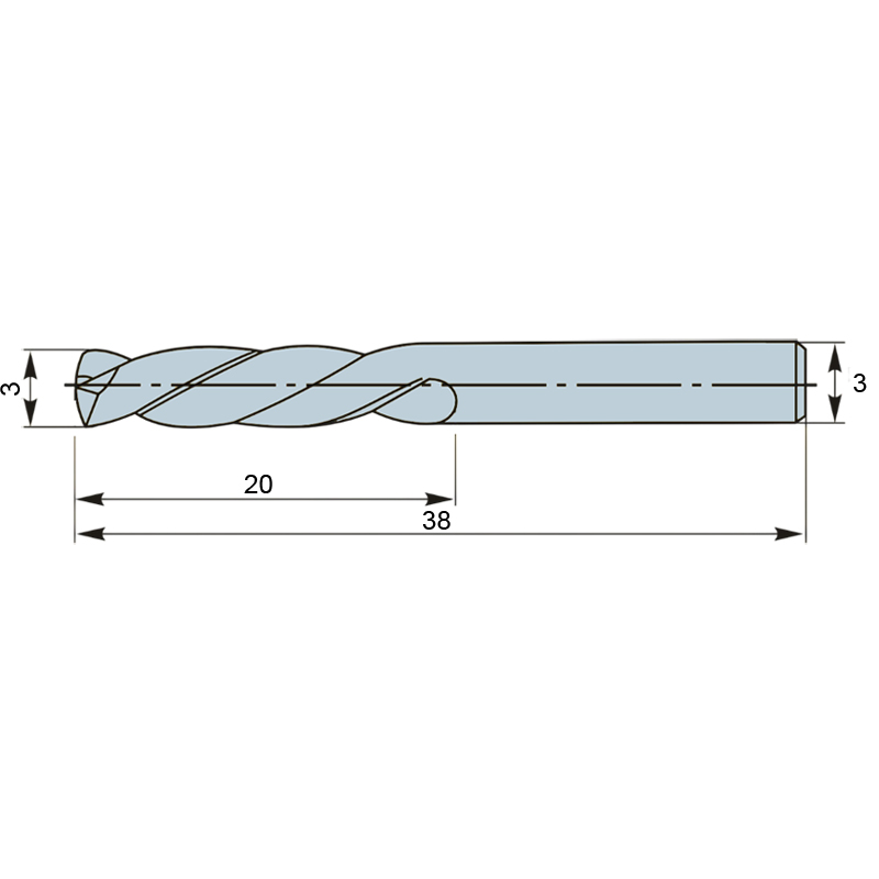 DP3D030 3х20х38 TiSiN сверло твердосплавное Qtool - фотография 2 Фото 2: DP3D030 3х20х38 TiSiN сверло твердосплавное Qtool