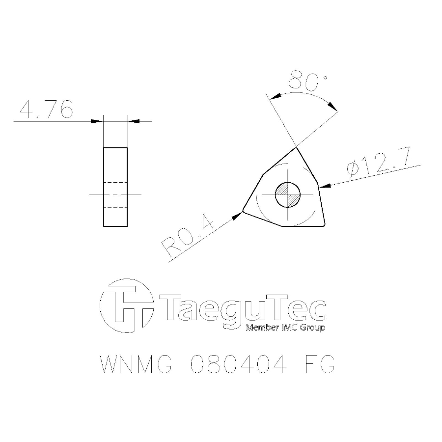 Фото 2: WNMG 080404 FG TT5080 пластина для точения