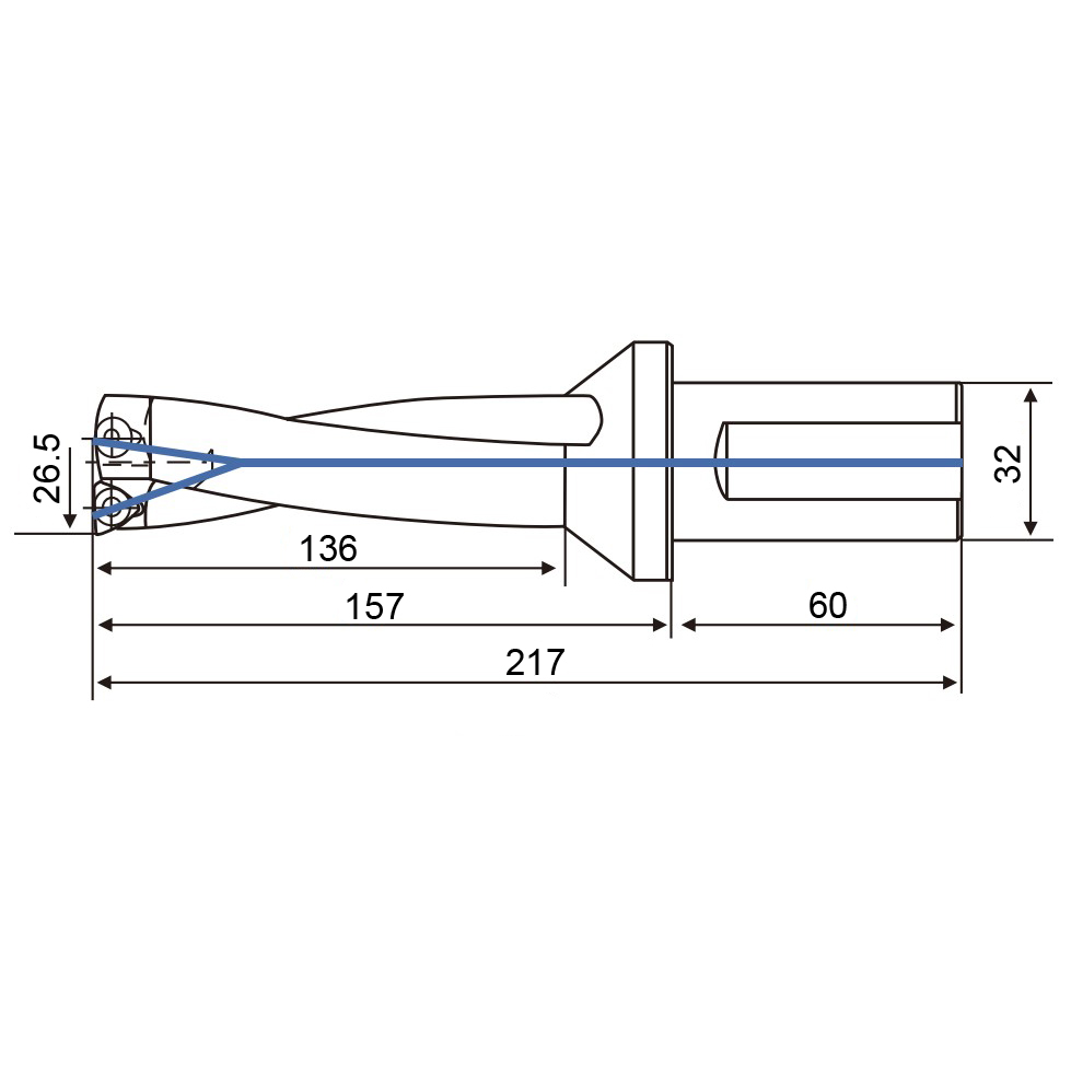 Фото 2: 26.5мм KCD265-5D-S32-WC05(H13) cверло корпусное (z)