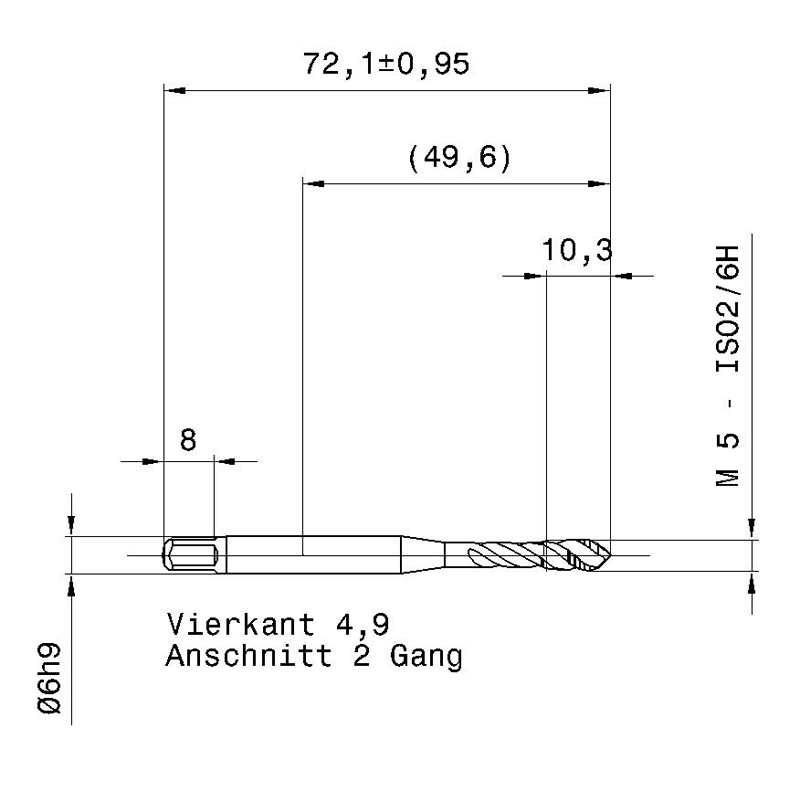 5591 5.000 m5 схема метчика машинного m с размерами