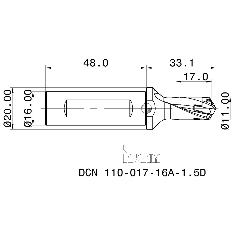 dcn 110-017-16a-1.5d схема корпуса сверла для пластин с размерами