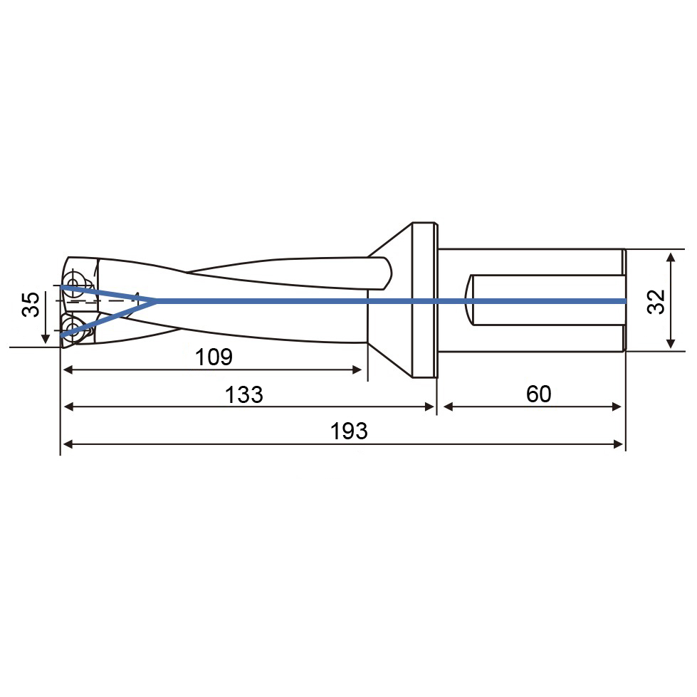 Фото 2: 35.0мм KCD350-3D-S32-WC06(H13) cверло корпусное (z)