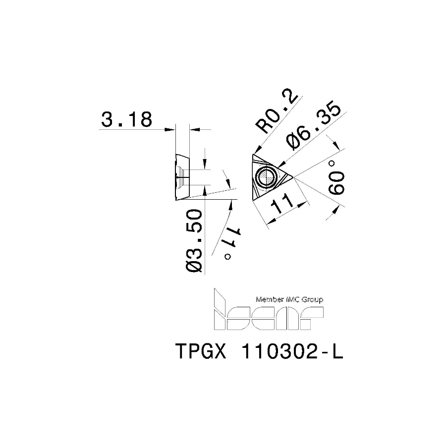 Фото 2: TPGX 110302 L IC908 пластина для точения