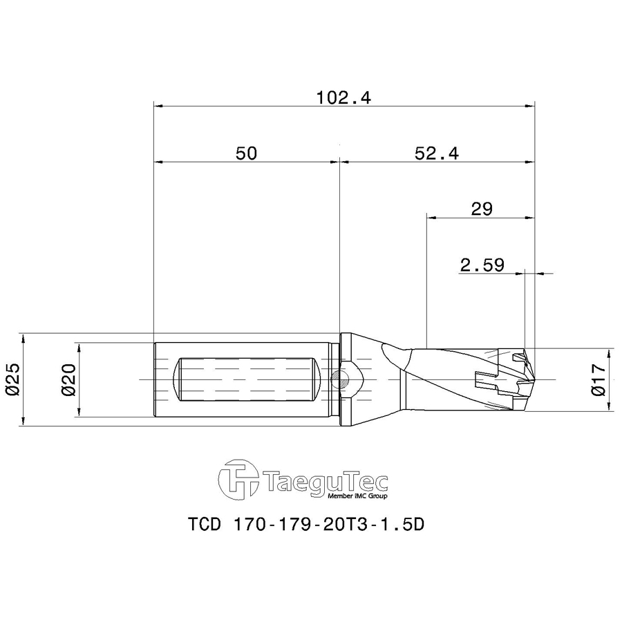 tcd 170-179-20t3-1.5d схема корпуса сверла для пластин с размерами