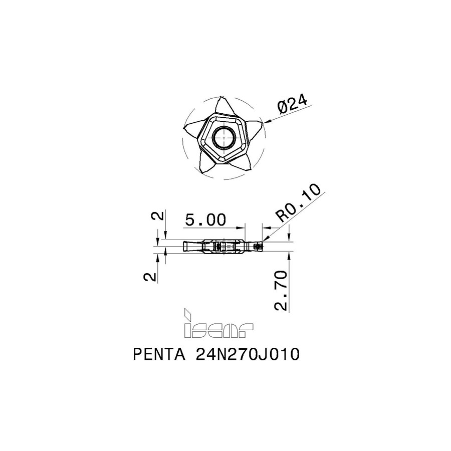 Фото 2: PENTA 24N270J010 IC908 отрезная, канавочная пластина