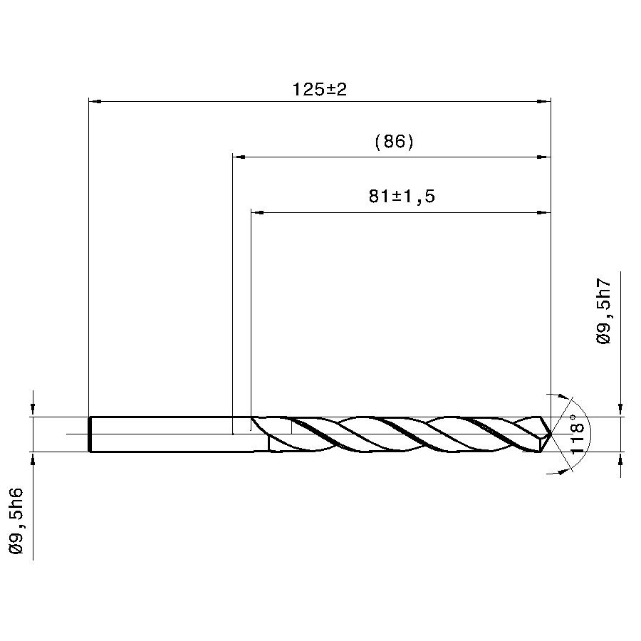 5517 9.500 схема твердосплавного сверла с размерами