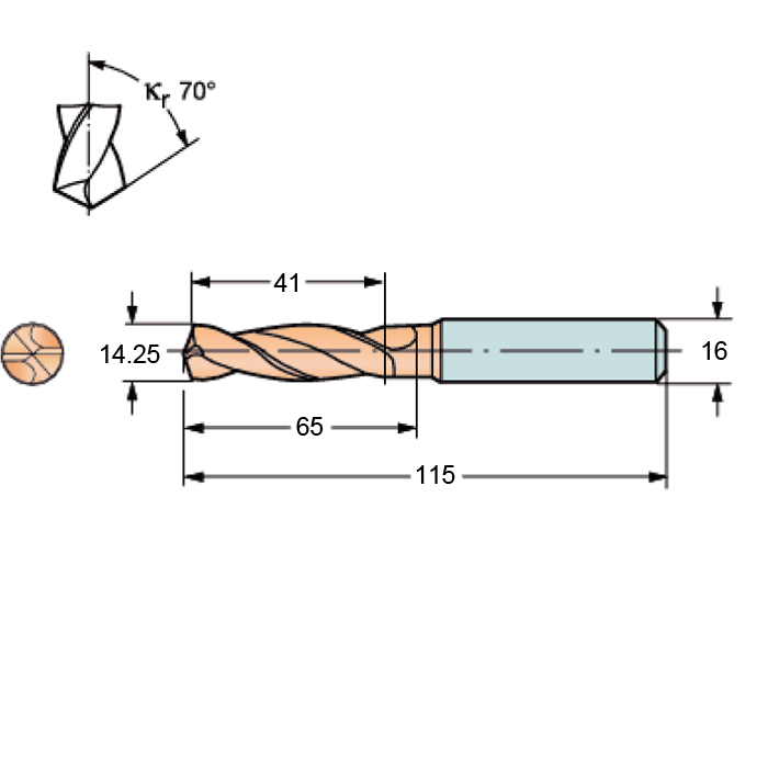 Фото 2: R840-1425-30-A0A 1220 сверло твердосплавное