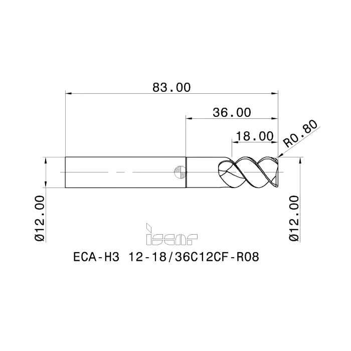 Фото 2: ECA-H3 12-18/36C12CF-R08 фреза
