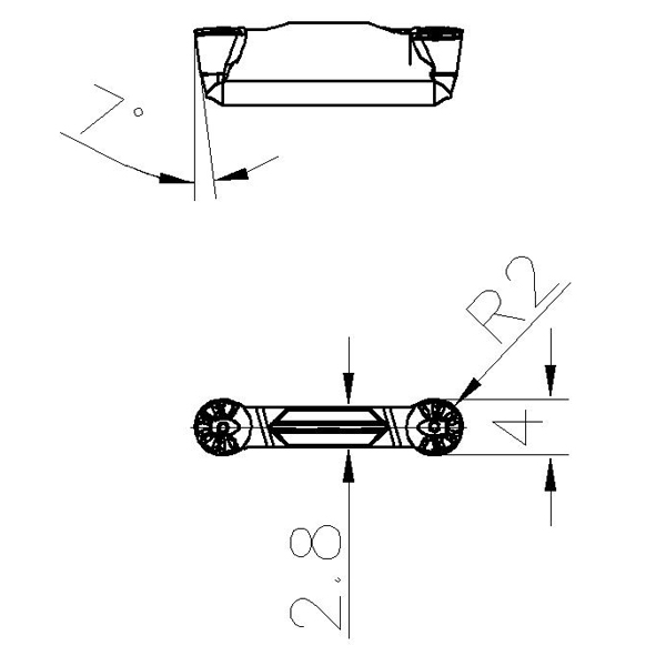 GRIP 4020Y IC8250 отрезная, канавочная пластина - фотография 2 Фото 2: GRIP 4020Y IC8250 отрезная, канавочная пластина
