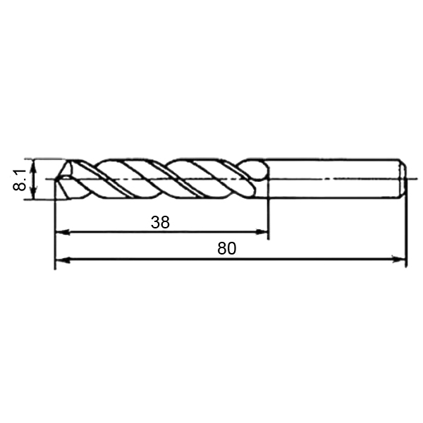Фото 2: 8.1х38х80мм cверло цельное твердосплавное (pz)