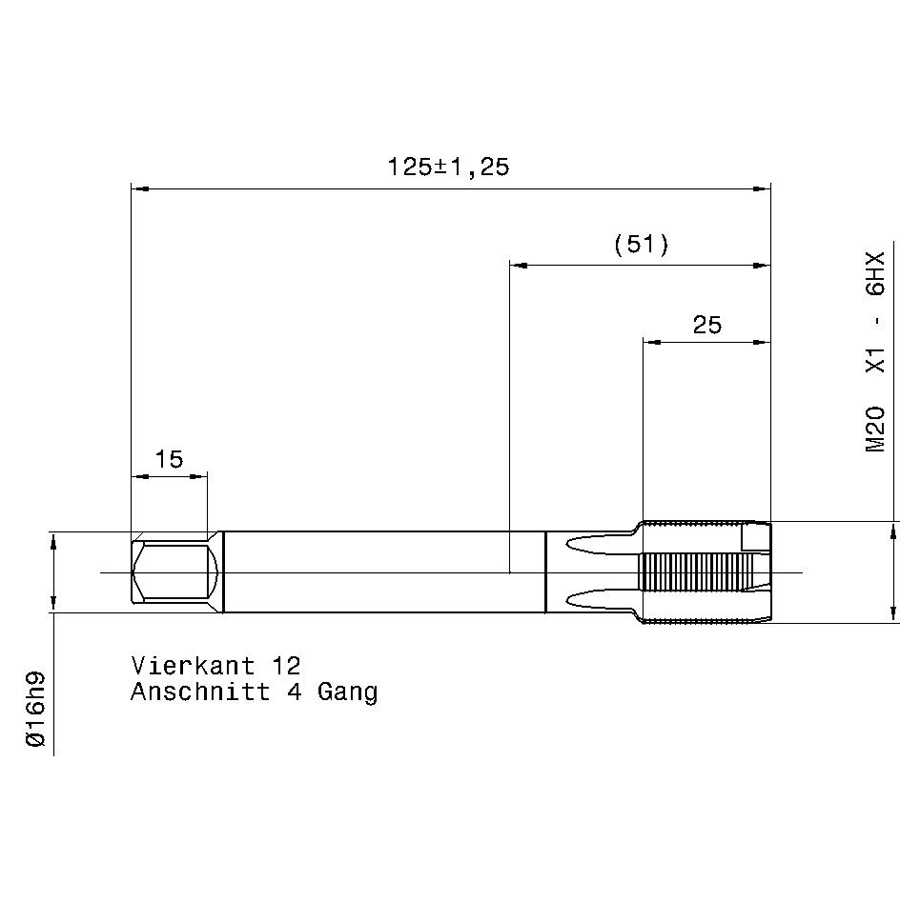 4219 20.007 m20х1 схема с размерами метчик машинный m