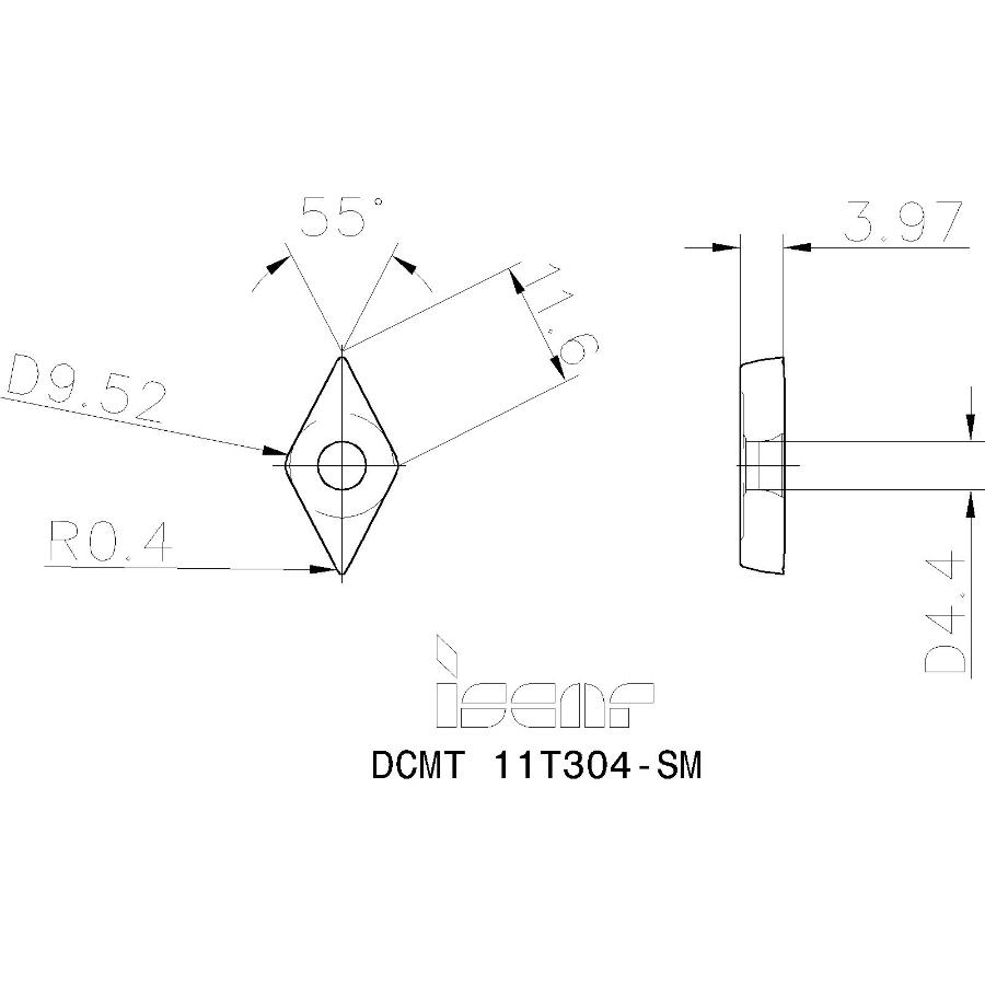 Фото 2: DCMT 11T304-SM IC8250 пластина для точения