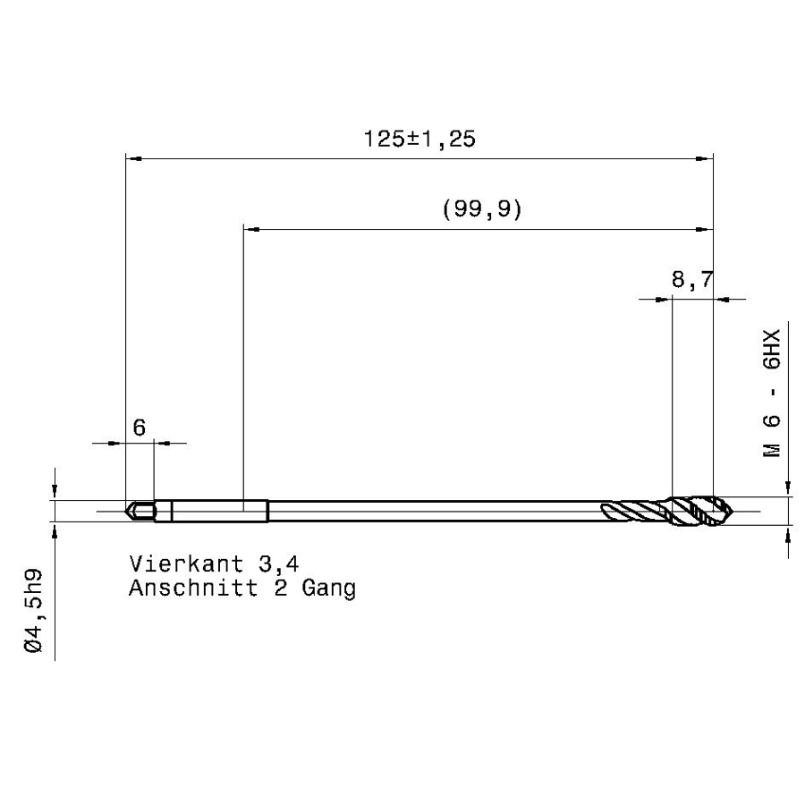 5718 6.000 m6 схема метчика машинного m с размерами