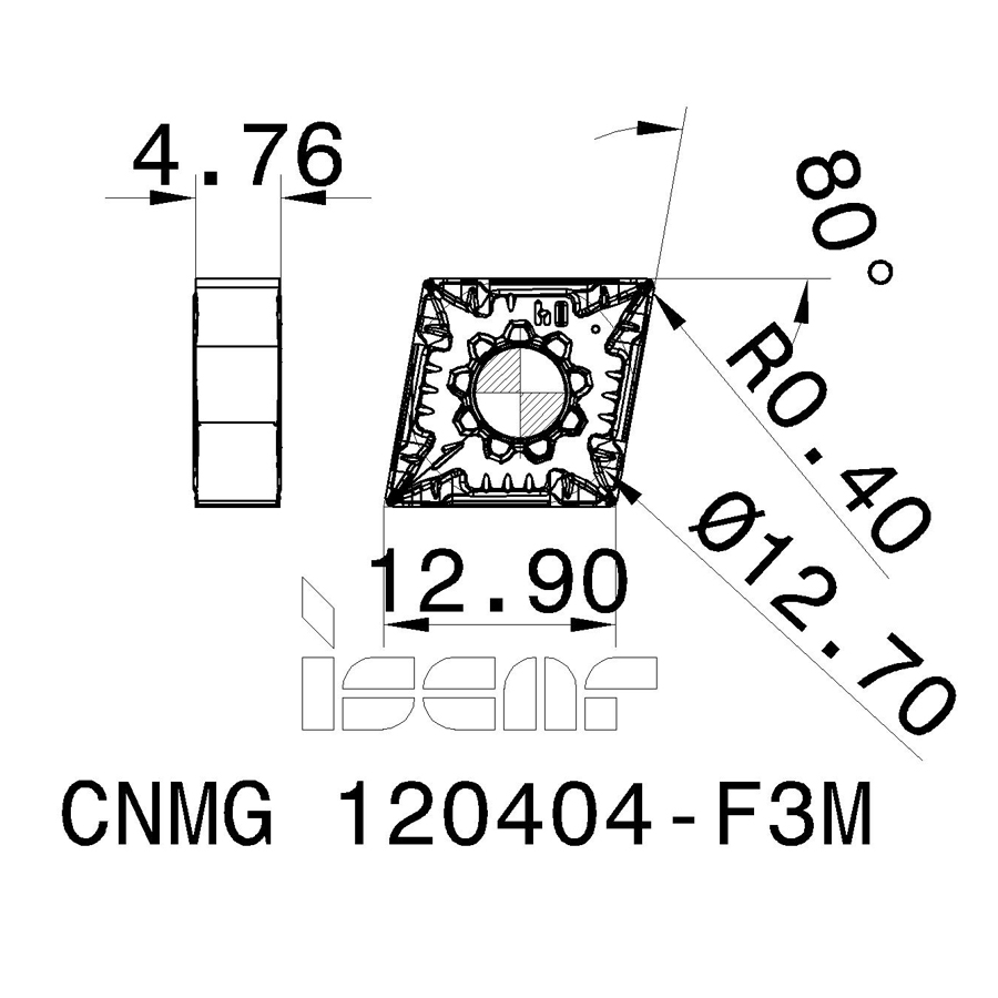 Фото 2: CNMG 120404 F3M IC6025 пластина для точения