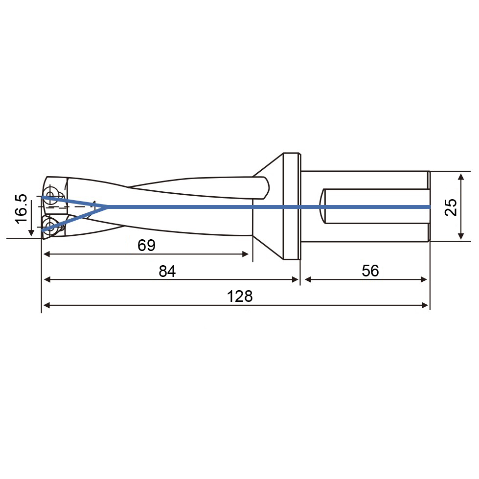 Фото 2: 16.5мм KCD165-4D-S25-WC03(H13) cверло корпусное (z)