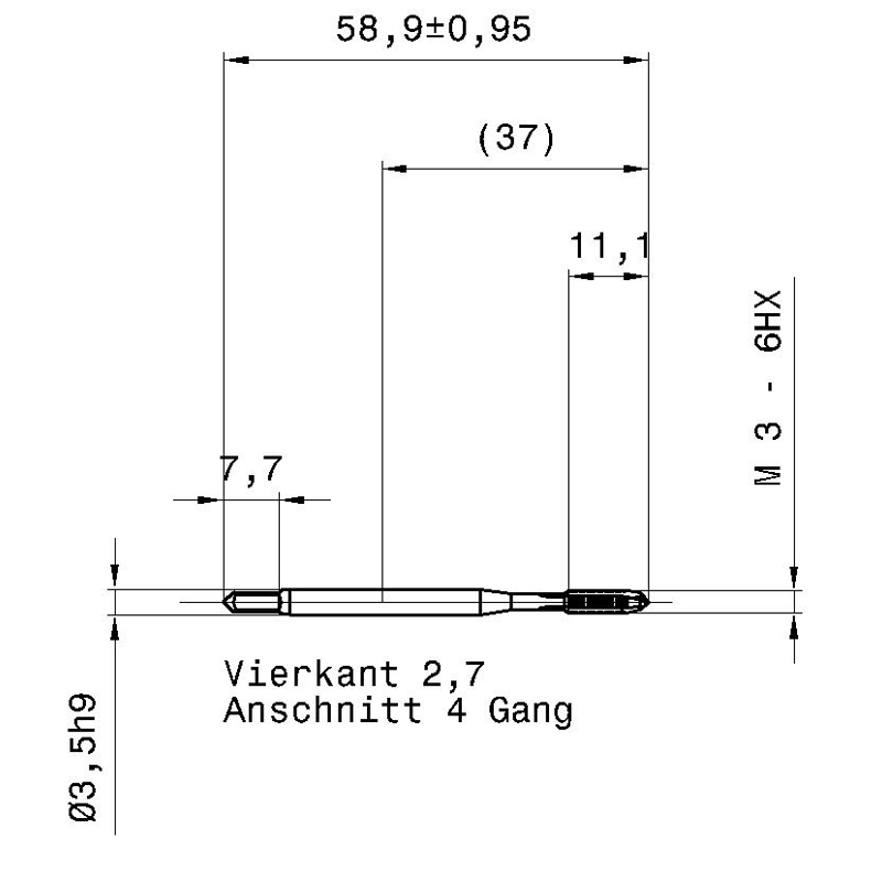 схема машинного метчика hss-e din 371 форма va b m 3 6hx покрытие sirius