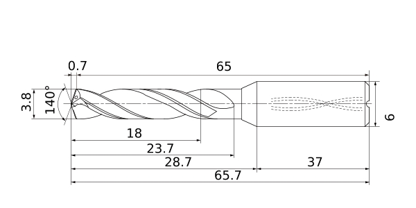 Фото 2: MPS1-0380S-DIN-C DP1021 сверло твердосплавное под СОЖ 