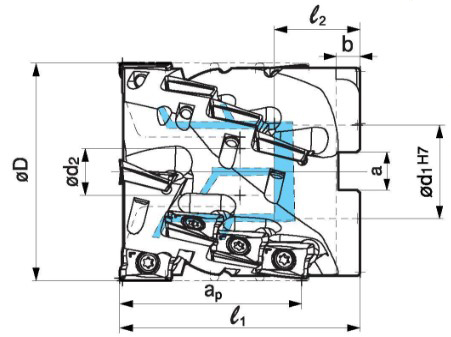 Фото 2: WRX3080RH53F32 фреза со сменными пластинами