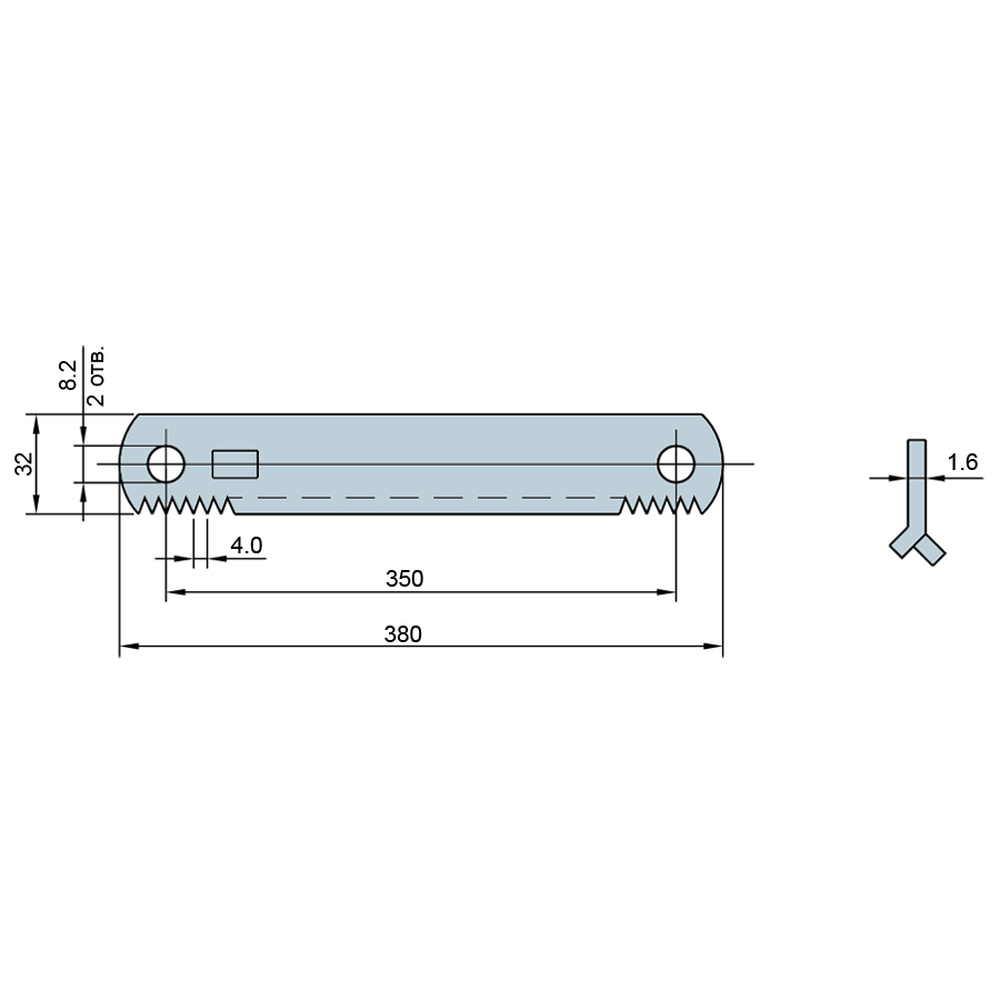 Фото 2: Полотно машинное 350х32х1.6 Sekira