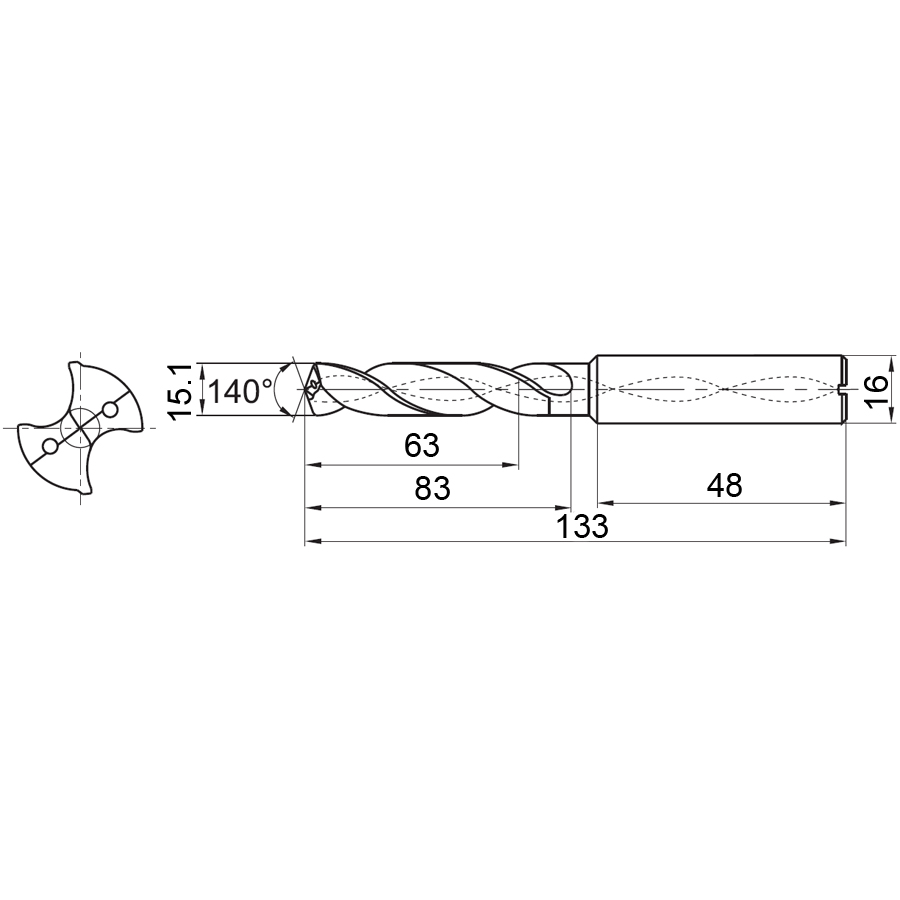 Фото 2: 1536SU03C-1510 KDG303 cверло твердосплавное под СОЖ
