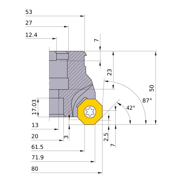 Фото 2: OCTACUT0805ARB фреза торцевая насадная