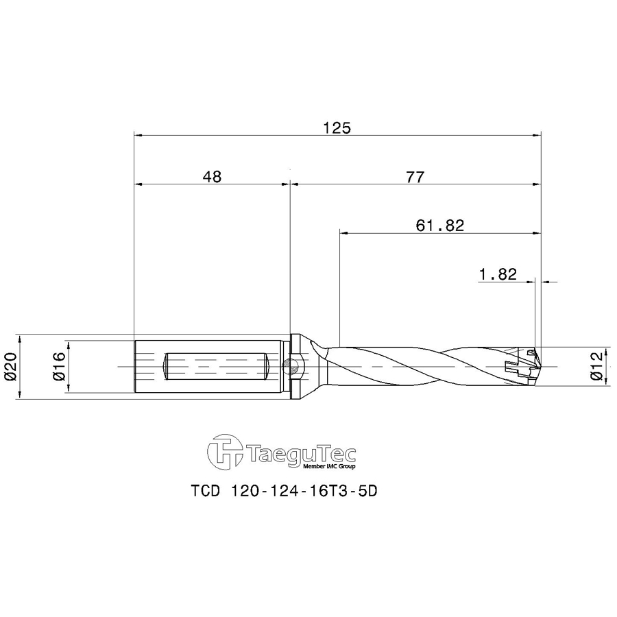 tcd 120-124-16t3-5d схема корпуса сверла для пластин с размерами