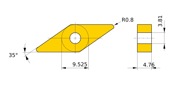 Фото 2: VNMG 160408 MP MC6035 пластина для точения