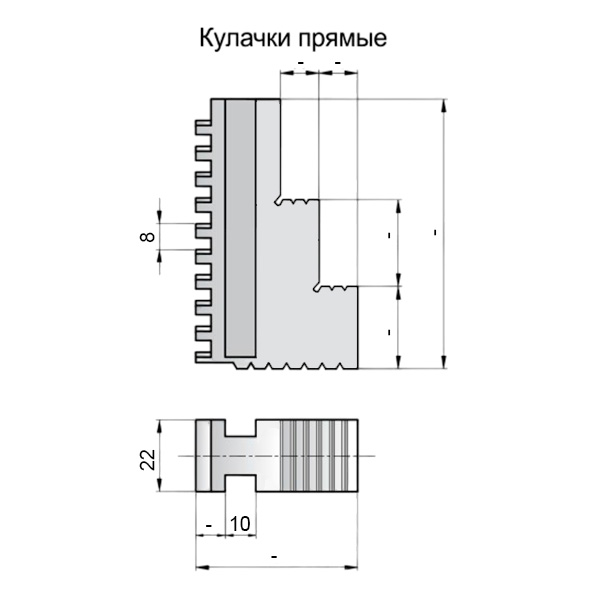 Фото 2: 250мм комплект прямых кулачков 4 шт (Т) Qtool