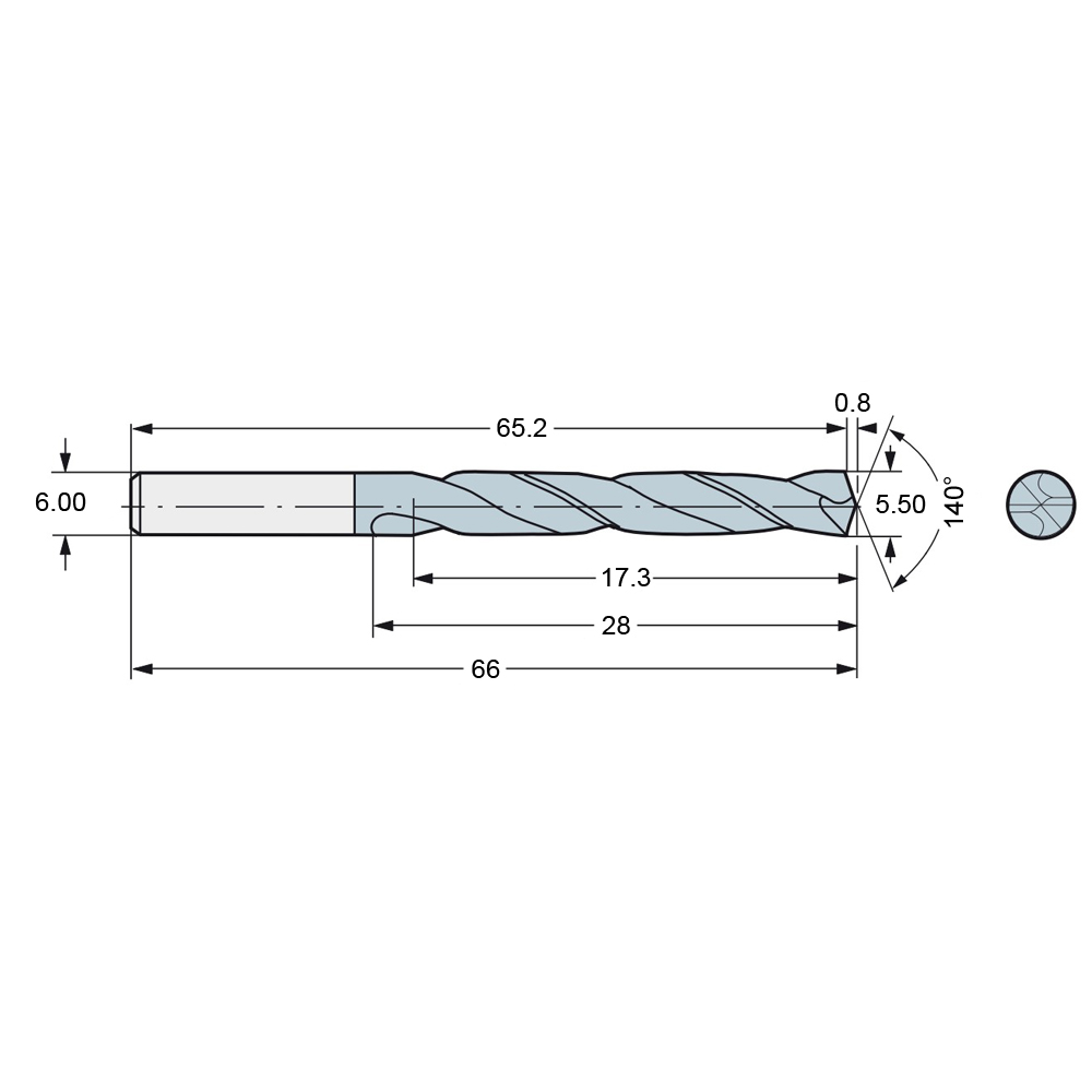 460.1-0550-017a0-xm gc34 схема твердосплавного сверла с размерами