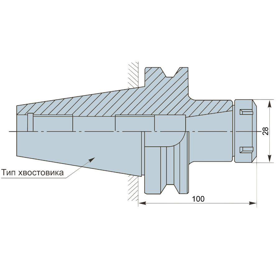 Фото 2: BT40-ER16-100 патрон цанговый Zegyo