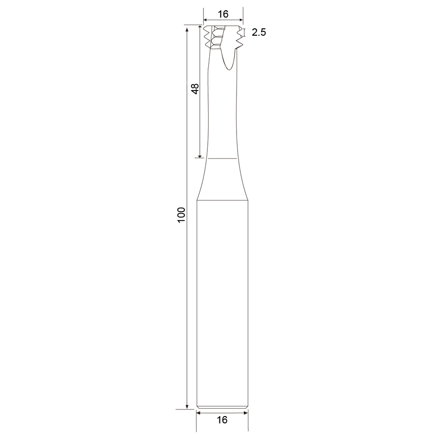Фото 2: SM20х2.5хD16 резьбофреза цельная твердосплавная трехвитковая Geefun