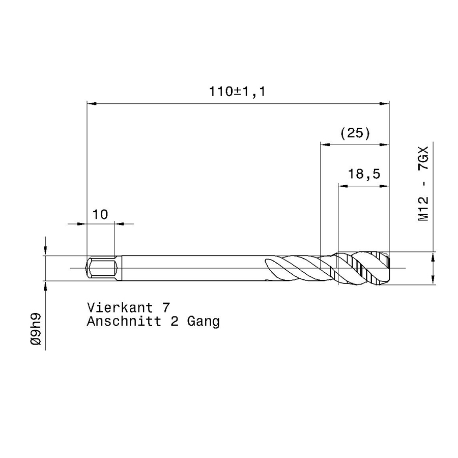 4626 12.000 m12 схема метчика машинного m с размерами