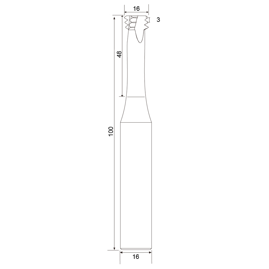 Фото 2: SM24х3.0хD16 резьбофреза цельная твердосплавная трехвитковая Geefun