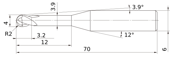 Фото 2: VF2SDBLR0200 фреза